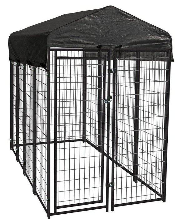 Lucky Dog - 4'W x 6'H Outdoor Pet Kennel with Cover