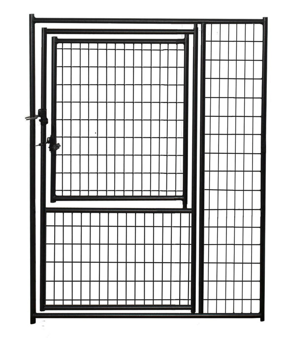 Lucky Dog - 6'H x 5'W Black Welded Wire Modular Gate in Gate