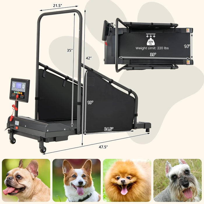 GYMAX - Dog Treadmills for Small/Medium Dogs - 220 LBS Pet Runner