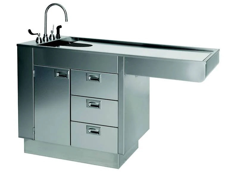 PetLift - VetLine Stainless Steel 60" Veterinary Wet Table with Storage